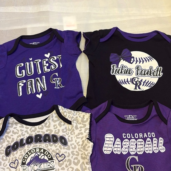 NEW [MLB] Colorado Rockies Girls Growth Stage Set of 4x, Baby 0/3 to 3/6 Months - Picture 4 of 12